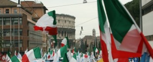 Una manifestazione di destra a Roma